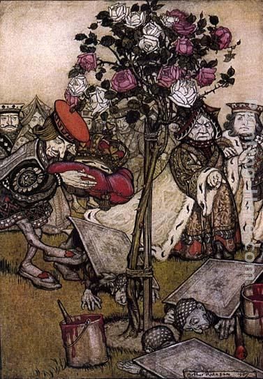 Alice in Wonderland The Queen's Croquet Ground painting - Arthur Rackham Alice in Wonderland The Queen's Croquet Ground art painting